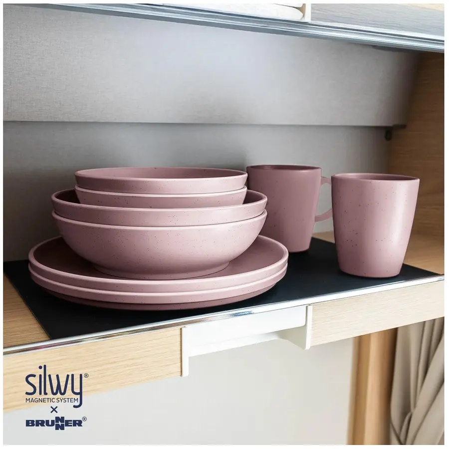 Geschirr-Set silwy Rosa Kunststoff 11-tlg