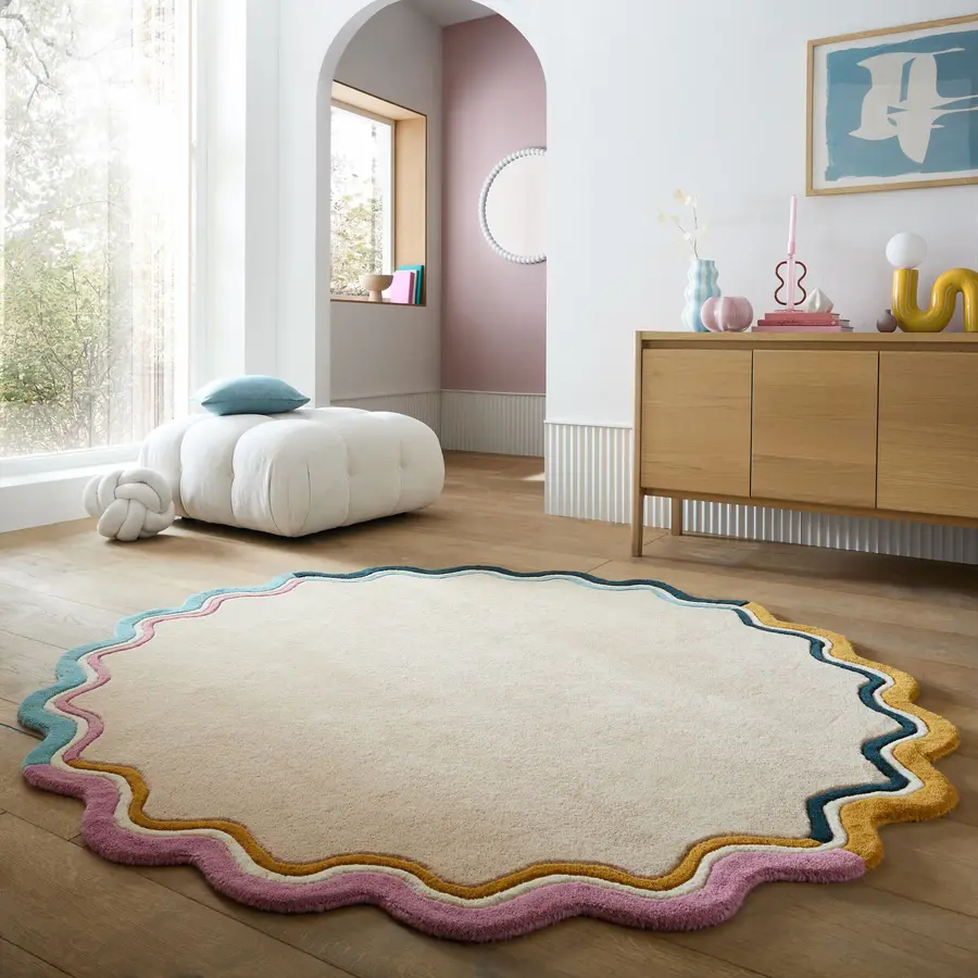 Teppich Ladora Natur 100 Prozent Wolle 180 x 180 cm