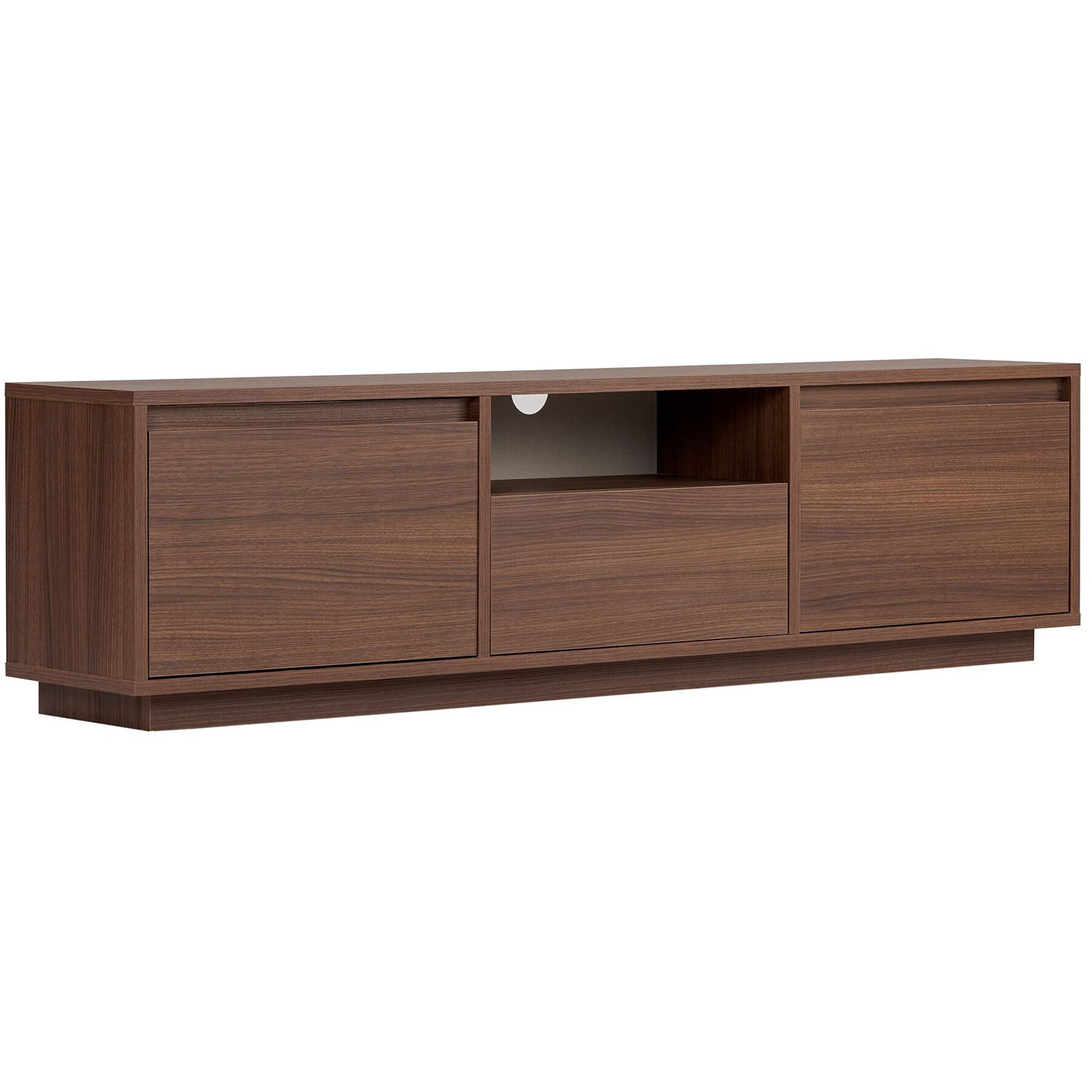 TV-Möbel Georis Nussbaum Holz B 160 cm - Material: Holzwerkstoff - TV-Möbel