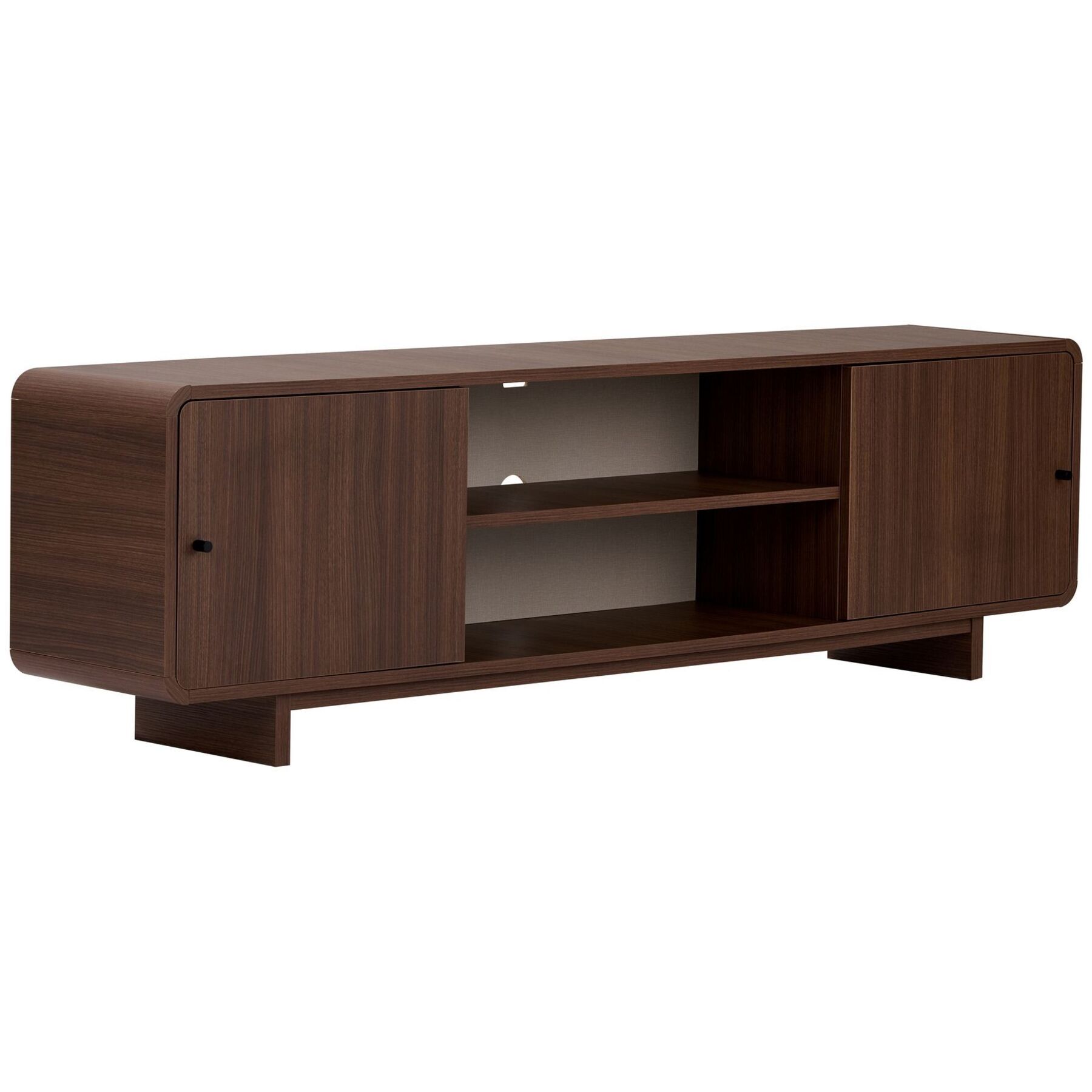 TV-Möbel Georis Nussbaum Holz B 180 cm - Material: Holzwerkstoff - TV-Möbel