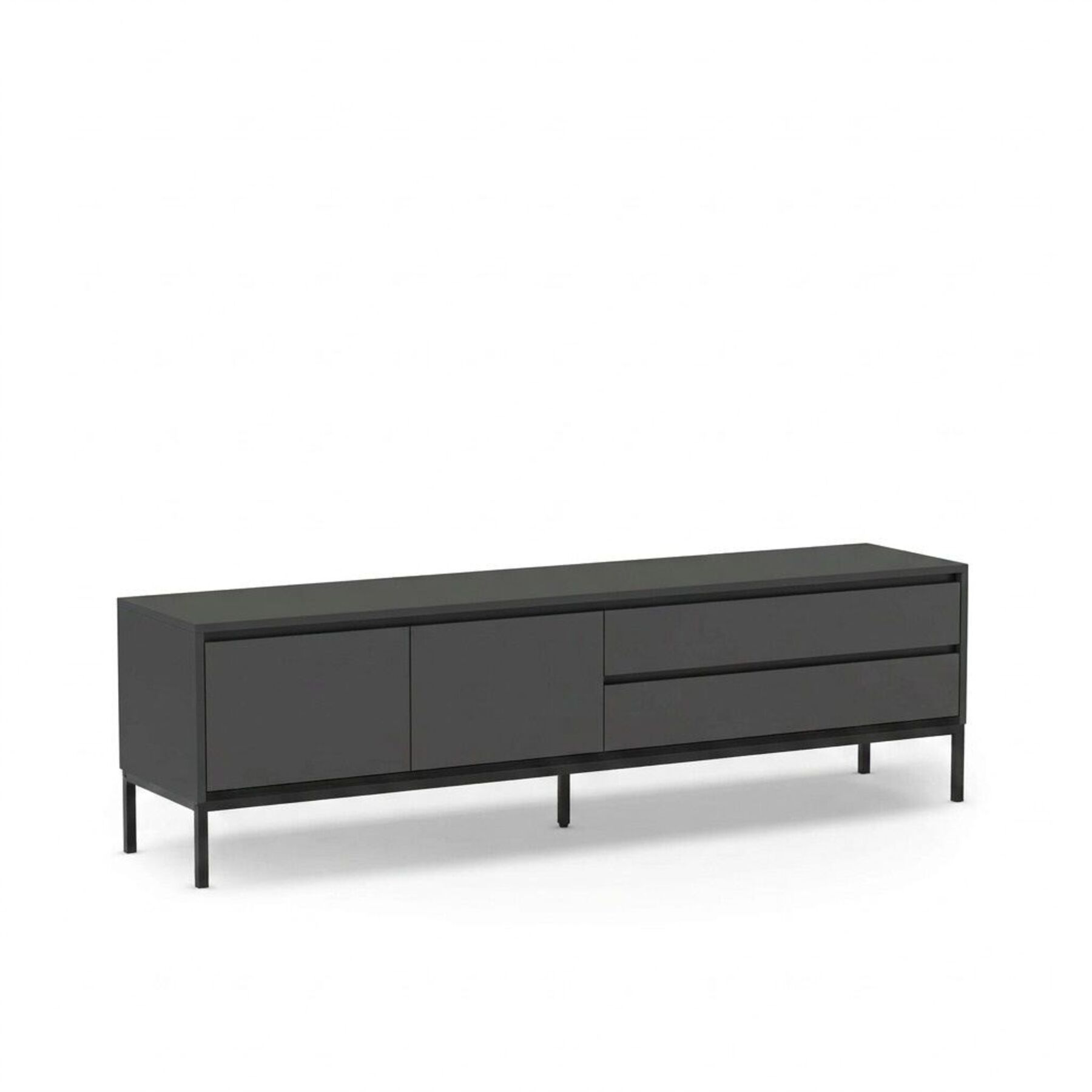 TV-Möbel Georis Anthrazit/Schwarz Holzwerkwerkstoff B 180 cm - TV-Möbel