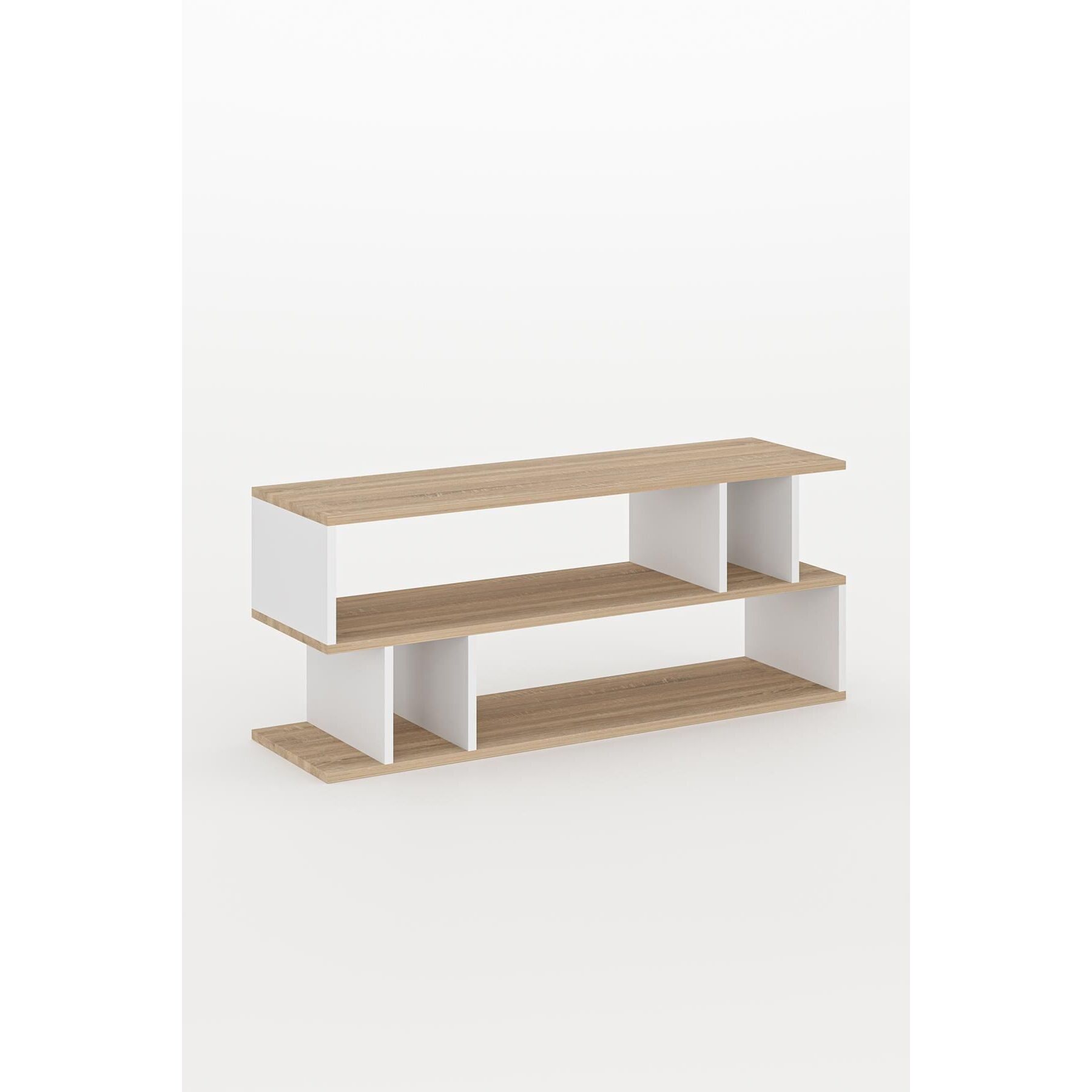 TV-Möbel Georis Eiche/Weiss Holzwerkwerkstoff B 120 cm - TV-Möbel