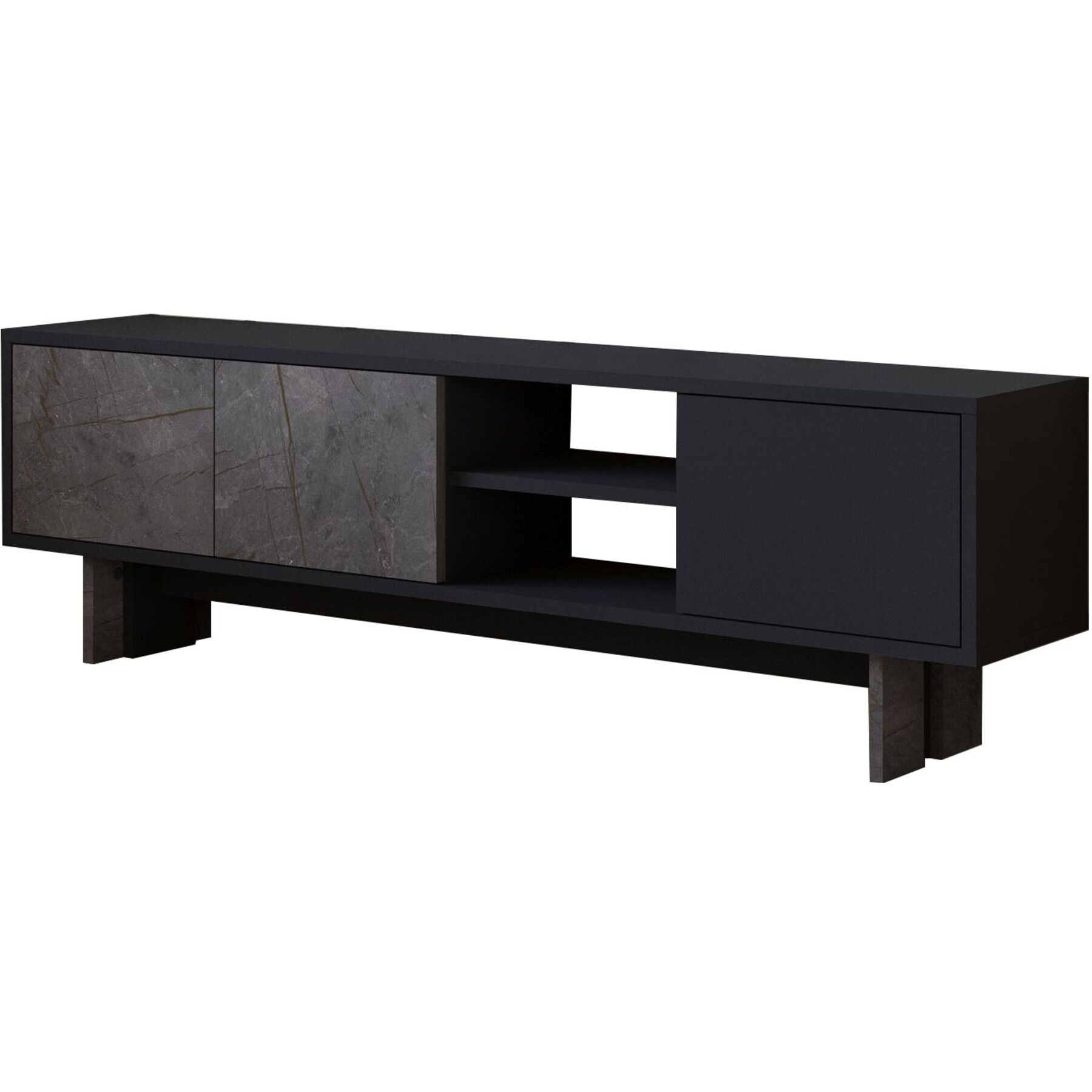 TV-Möbel Georis Marmor/Anthrazit Holzwerkwerkstoff B 150 cm - TV-Möbel