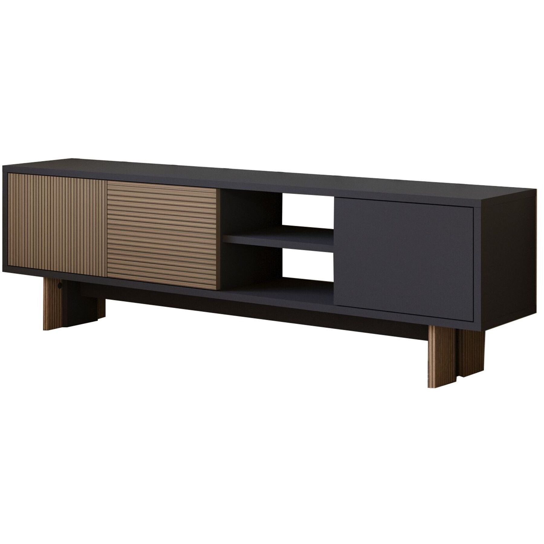 TV-Möbel Georis Eiche/Anthrazit Holzwerkwerkstoff B 150 cm - TV-Möbel