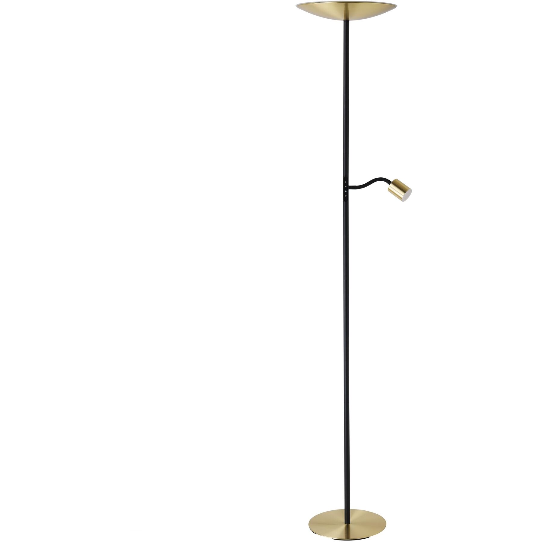Stehlampe Conivarino messing-gebürstet, schwarz Dimmbar H 170 cm