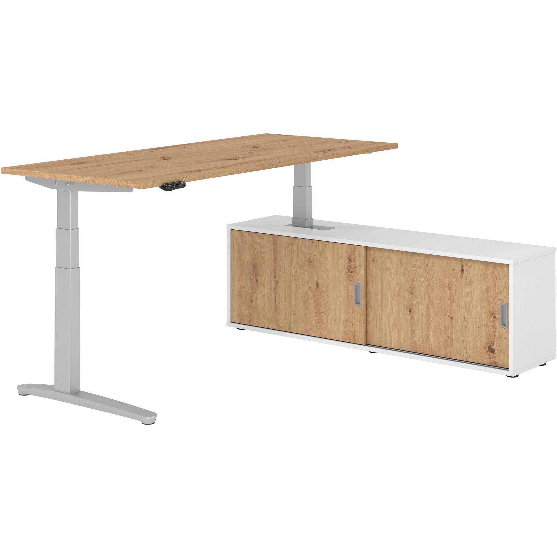Schreibtisch Office premium Asteiche elektrische Höhenverstellung 180 x 80 cm