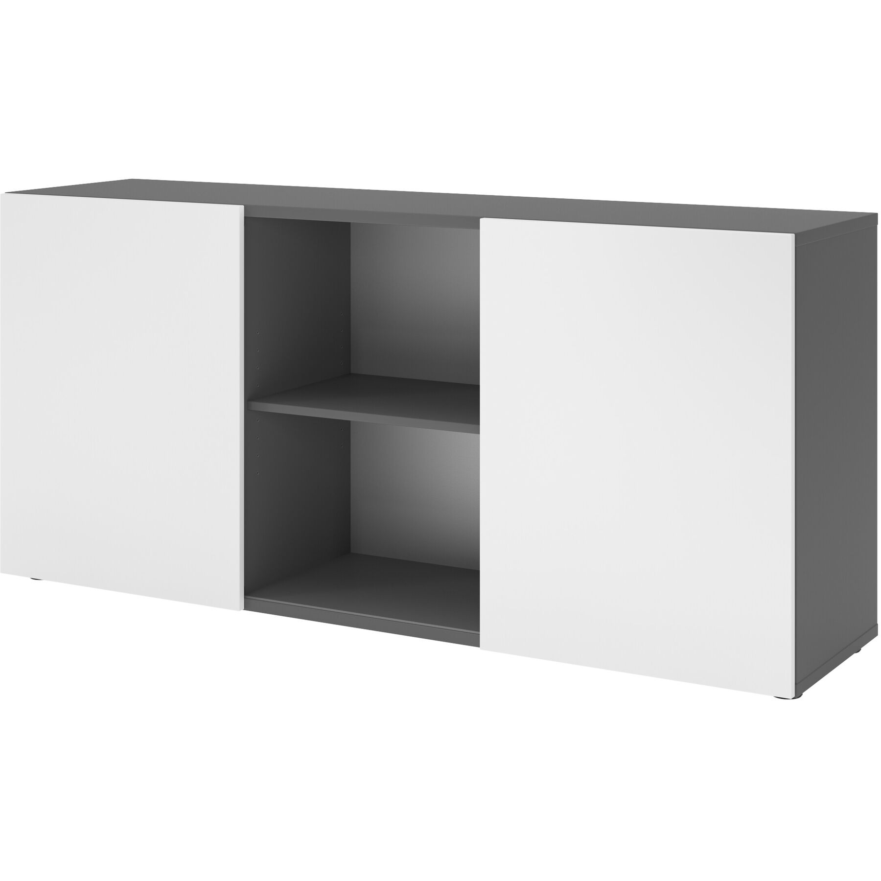 Aktenschrank Office graphit B 160 T 42 H 74.8 cm - Farbe: Graphit/weiss
