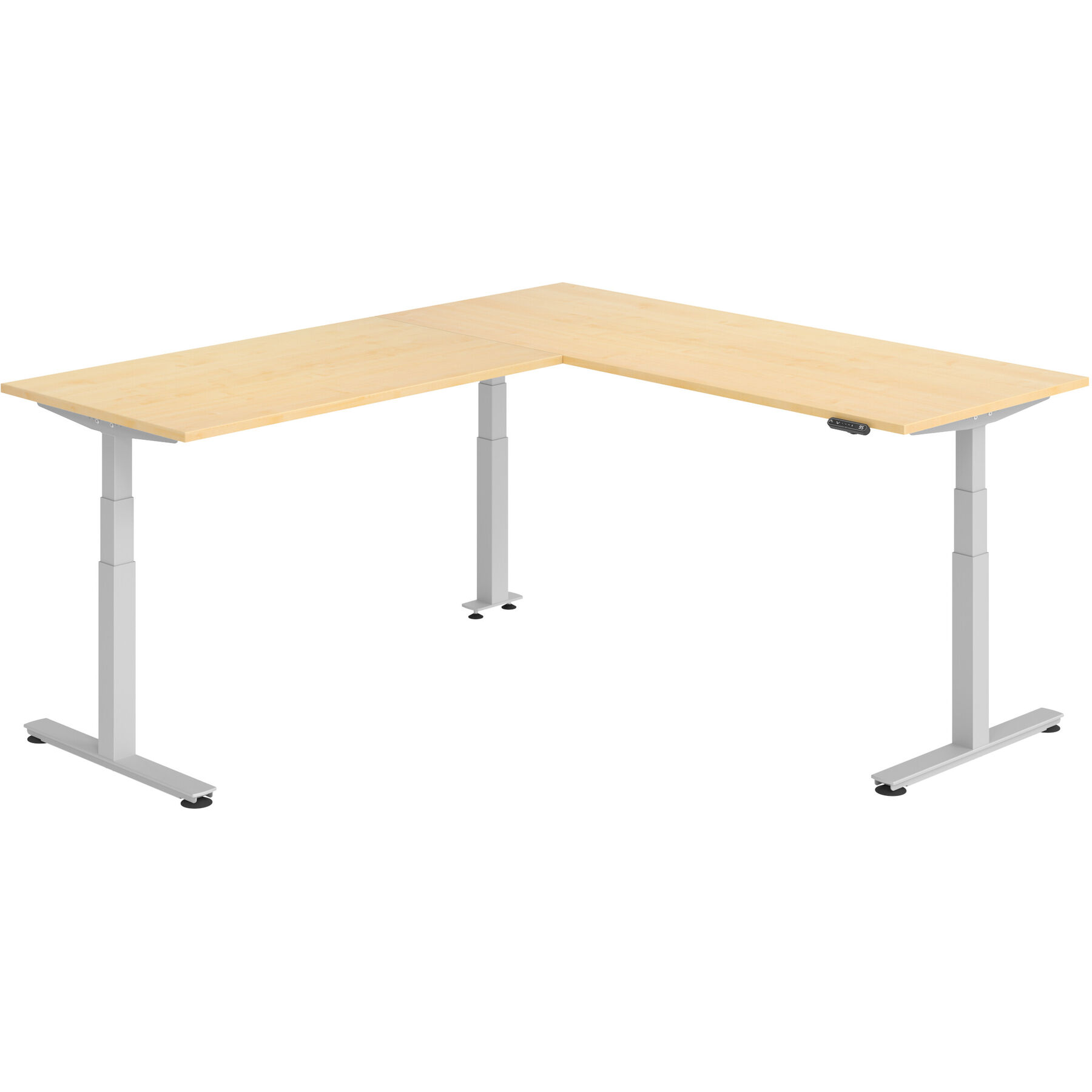 Schreibtisch Office Ahorn elektrische Höhenverstellung 240 x 200 cm