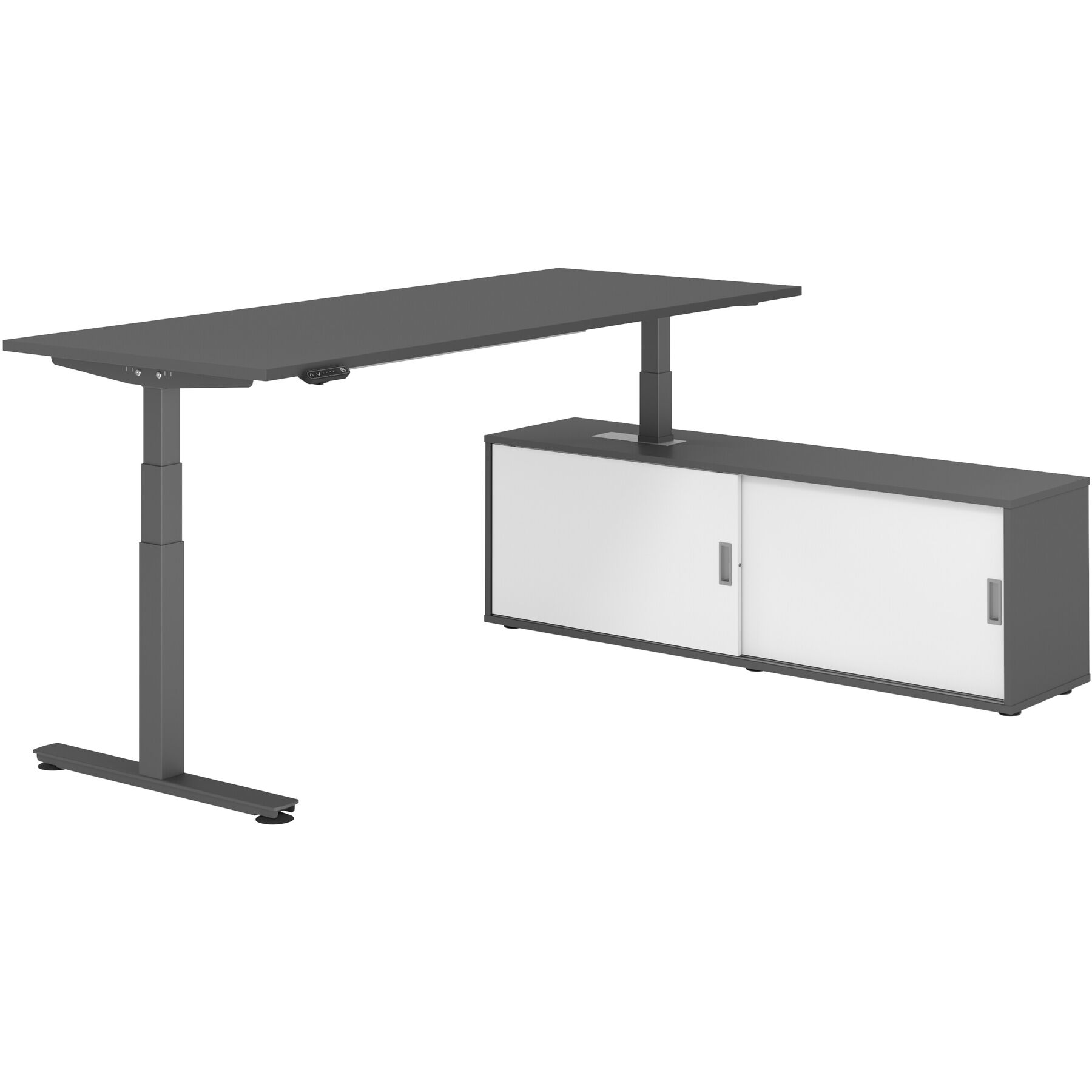 Schreibtisch Office Graphit elektrische Höhenverstellung 200 x 80 cm