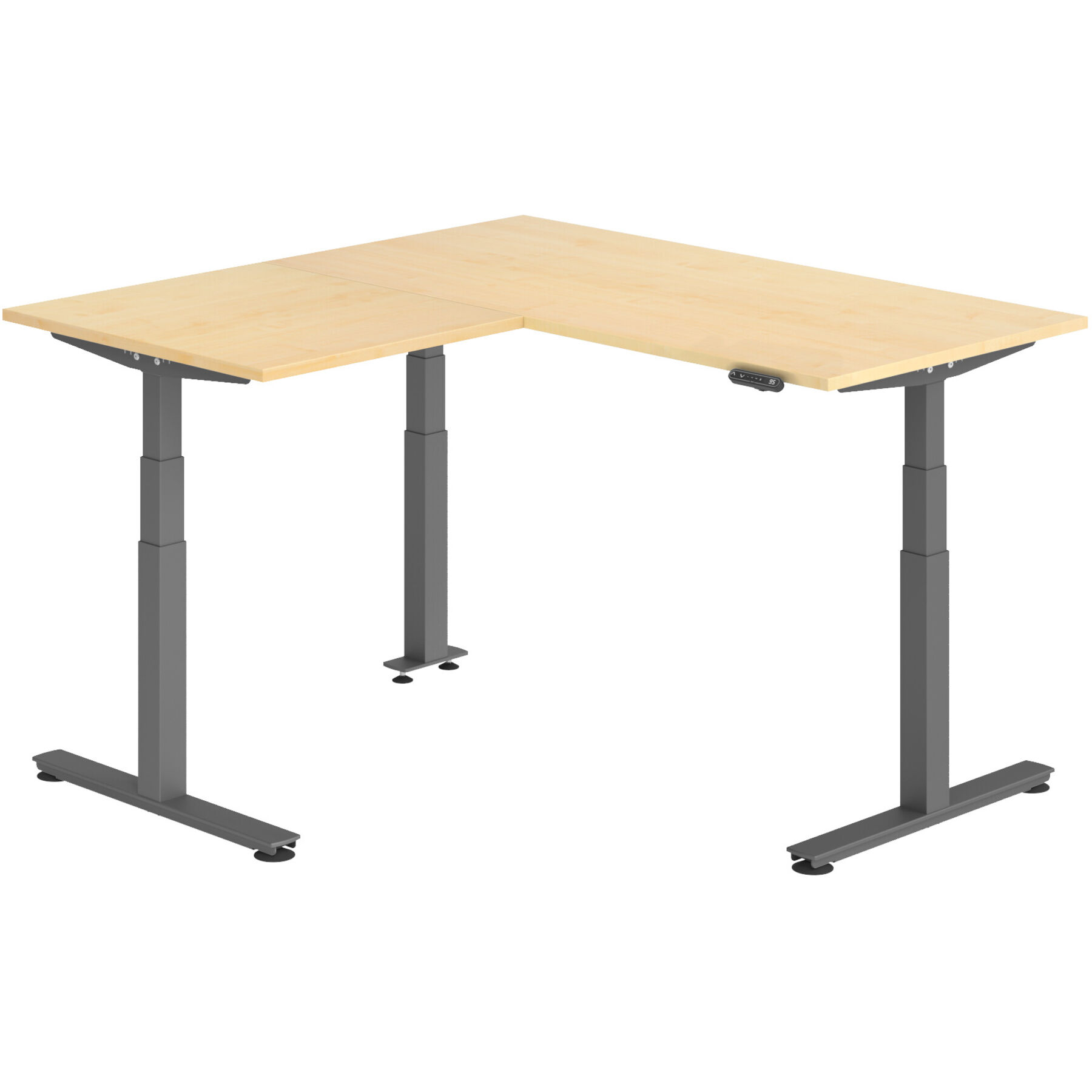 Schreibtisch Office Ahorn elektrische Höhenverstellung 160 x 160 cm