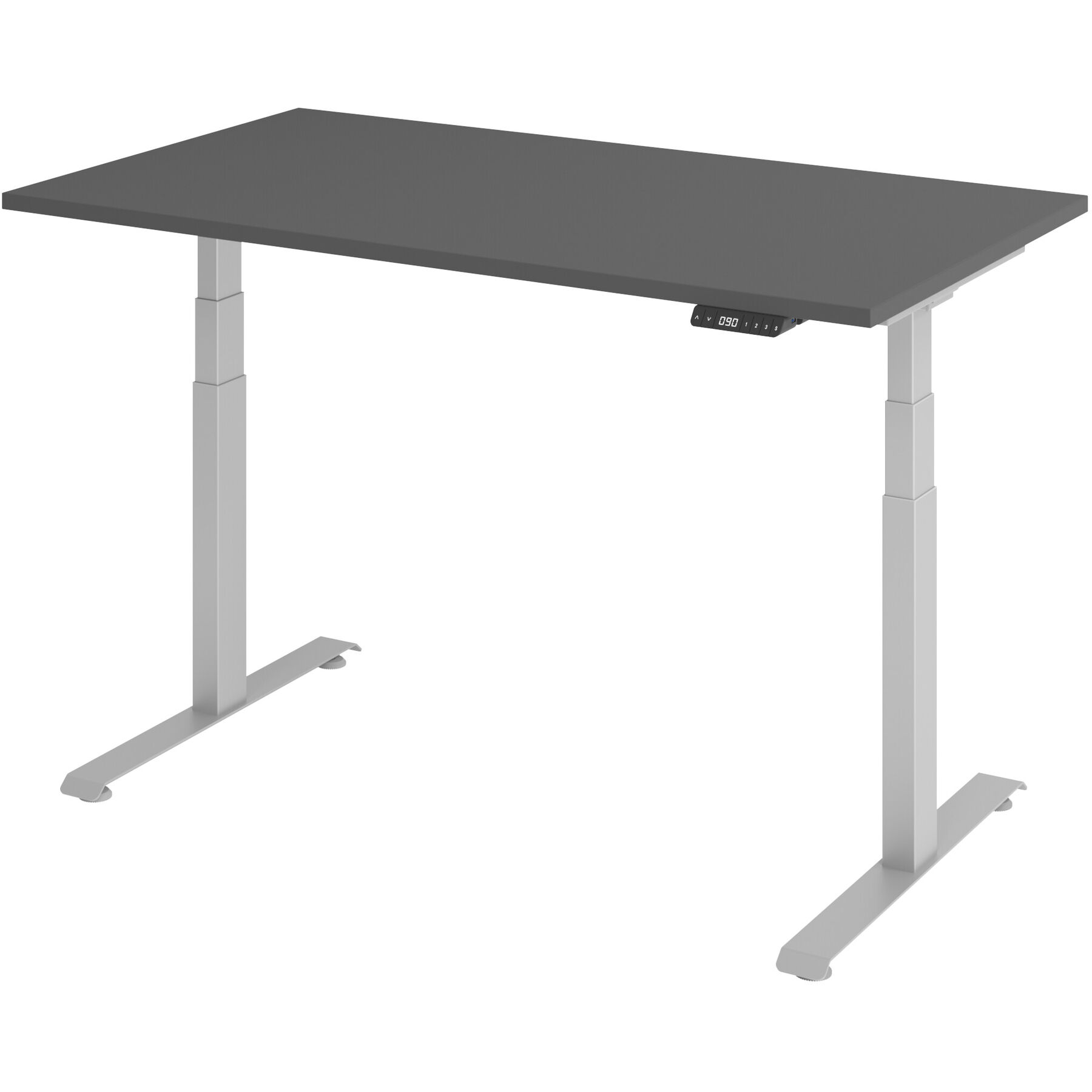 Schreibtisch Office Graphit elektrische Höhenverstellung 140 x 80 cm